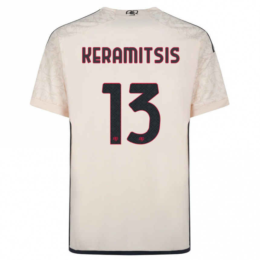 Men Football Dimitrios Keramitsis #13 Off-White Away Jersey 2023/24 T-Shirt