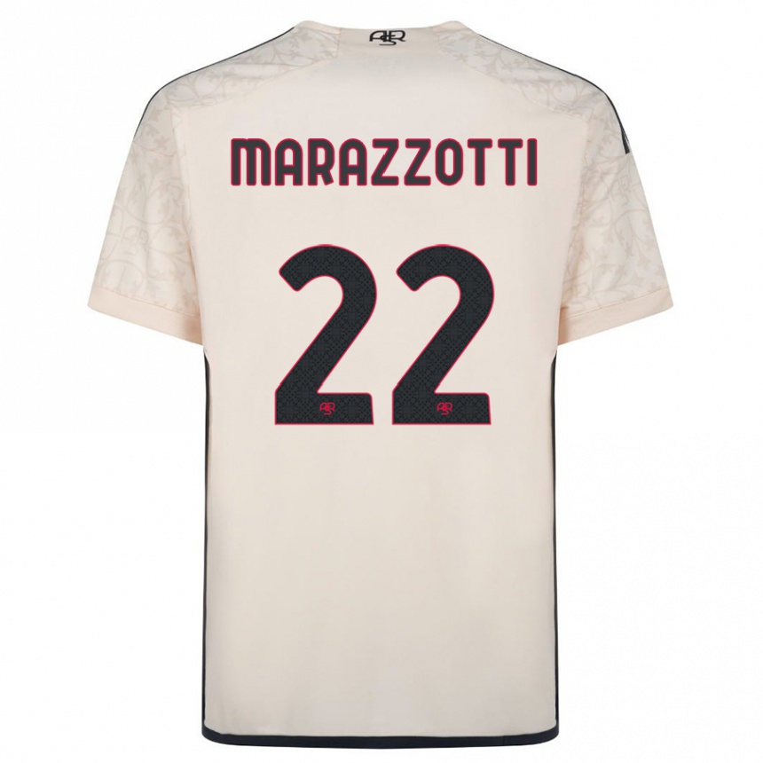 Men Football Fabrizio Marazzotti #22 Off-White Away Jersey 2023/24 T-Shirt