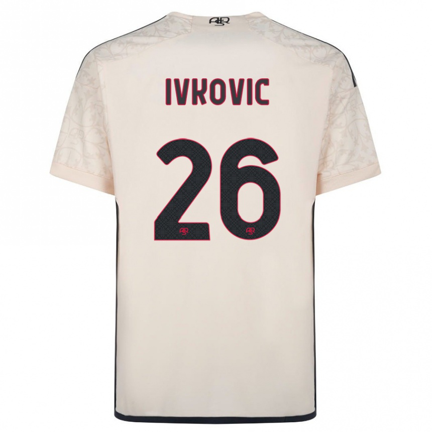 Men Football Mate Ivkovic #26 Off-White Away Jersey 2023/24 T-Shirt