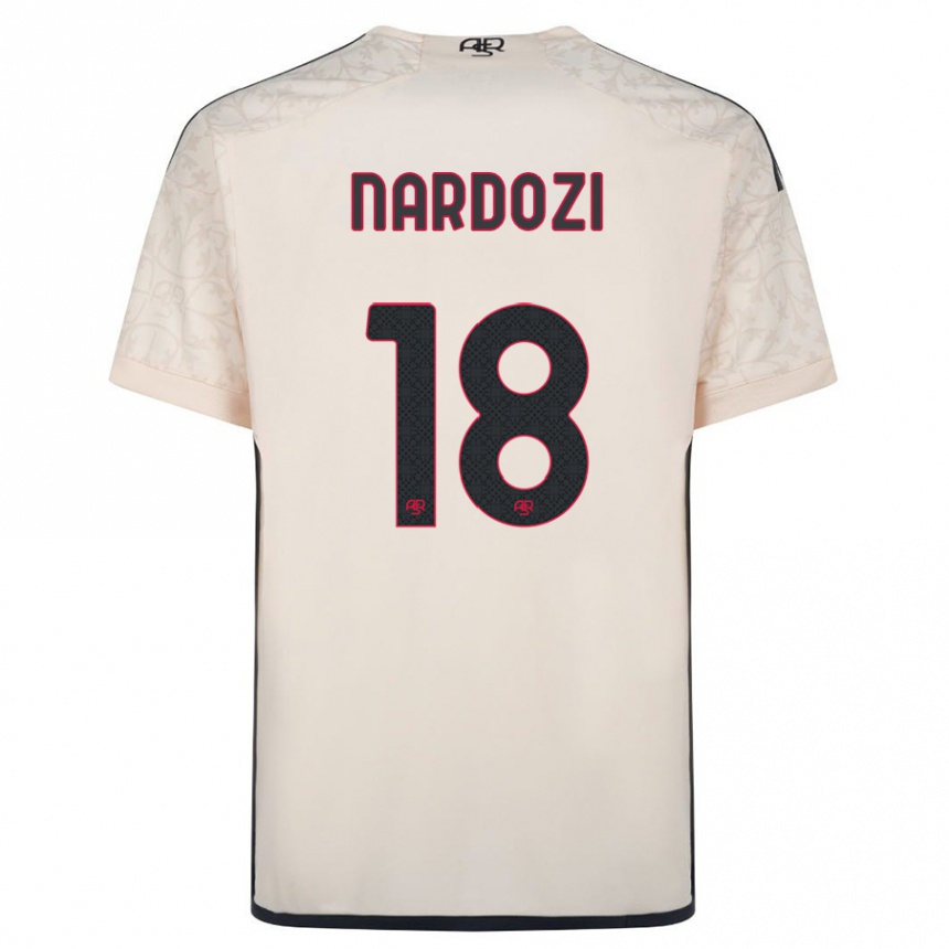 Men Football Manuel Nardozi #18 Off-White Away Jersey 2023/24 T-Shirt