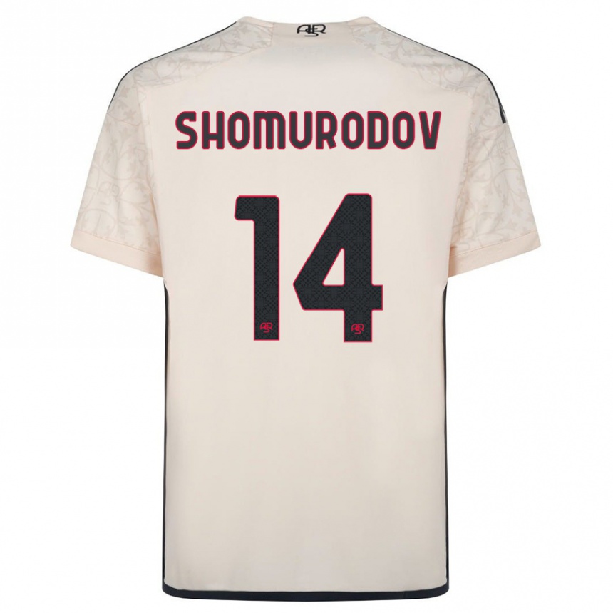 Men Football Eldor Shomurodov #14 Off-White Away Jersey 2023/24 T-Shirt