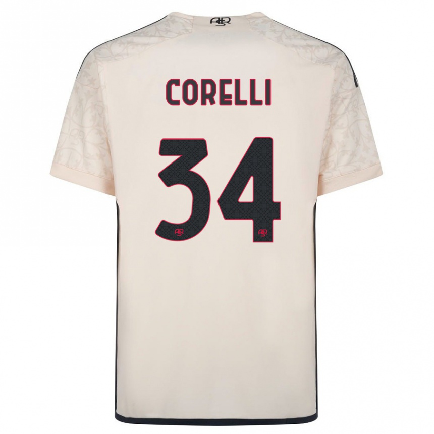 Men Football Alice Corelli #34 Off-White Away Jersey 2023/24 T-Shirt