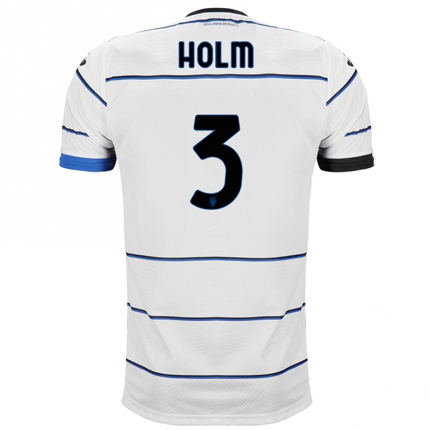 Men Football Emil Holm #3 White Away Jersey 2023/24 T-Shirt