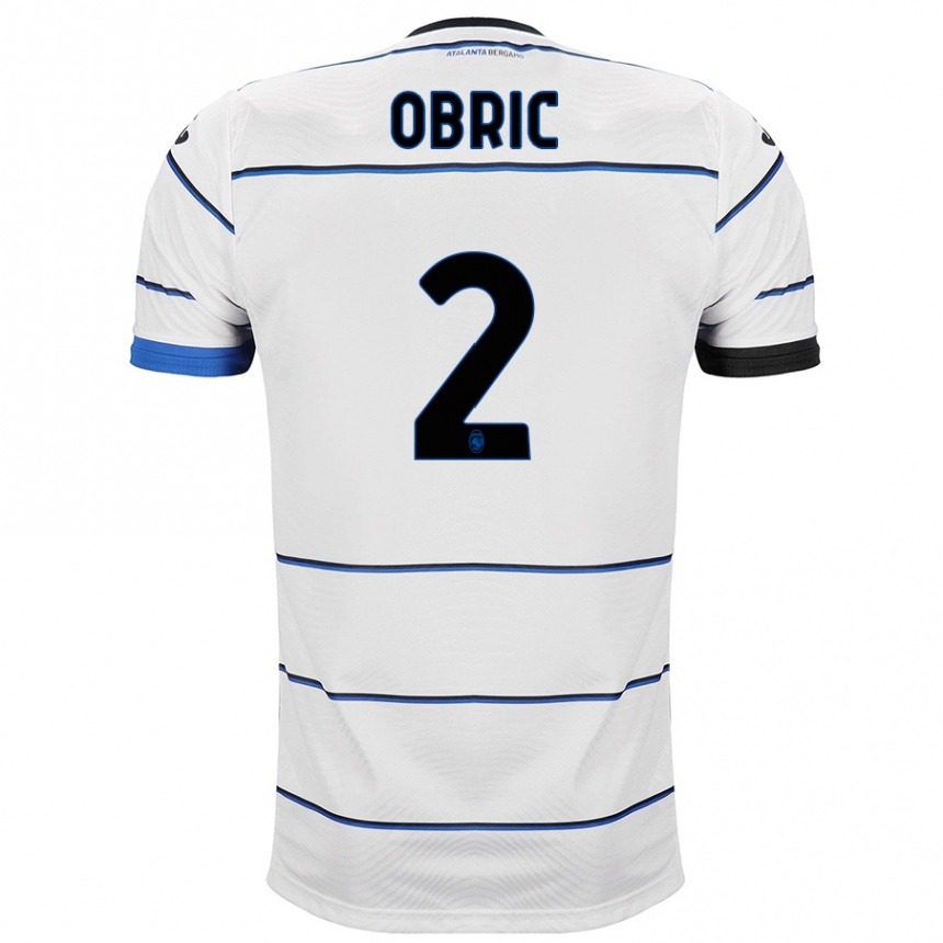 Men Football Relja Obric #2 White Away Jersey 2023/24 T-Shirt