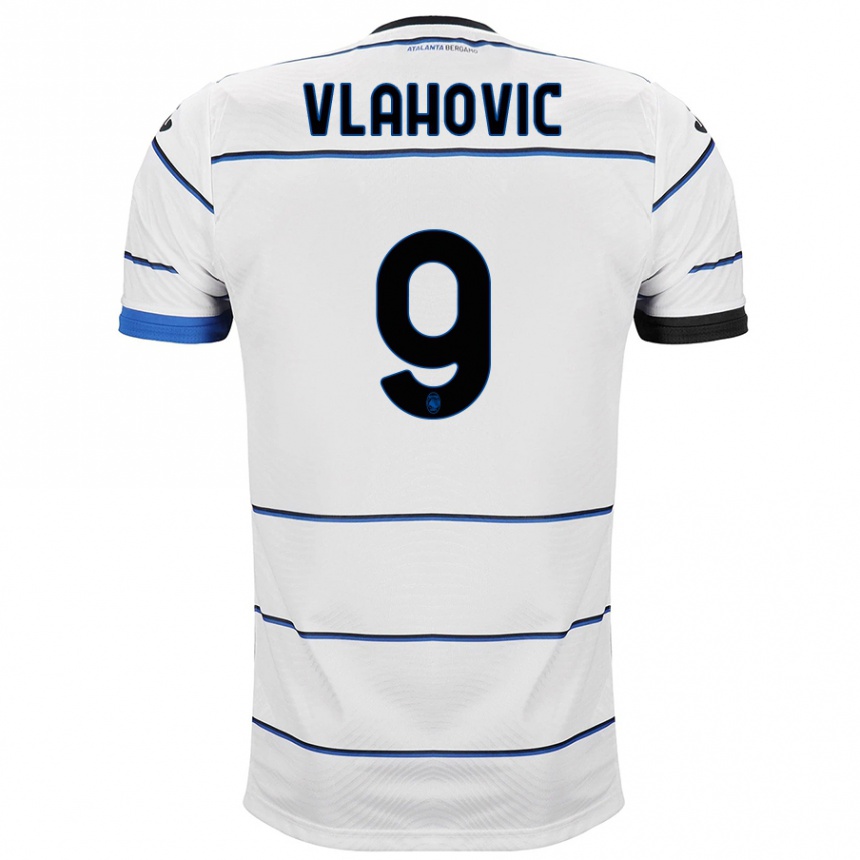 Men Football Vanja Vlahovic #9 White Away Jersey 2023/24 T-Shirt