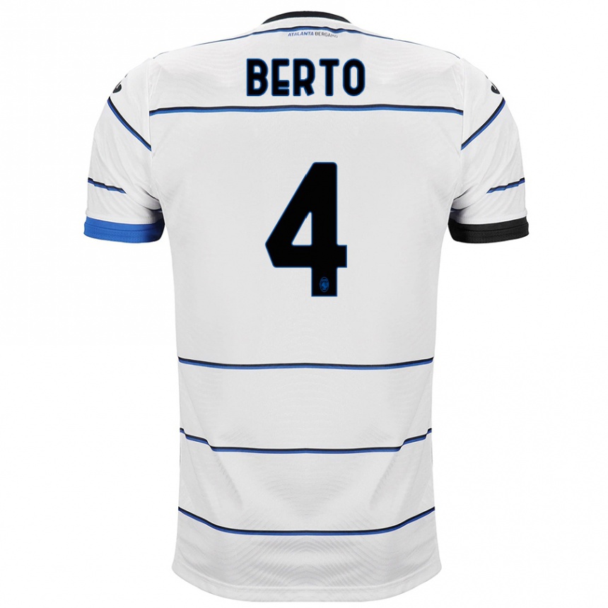 Men Football Gabriele Berto #4 White Away Jersey 2023/24 T-Shirt