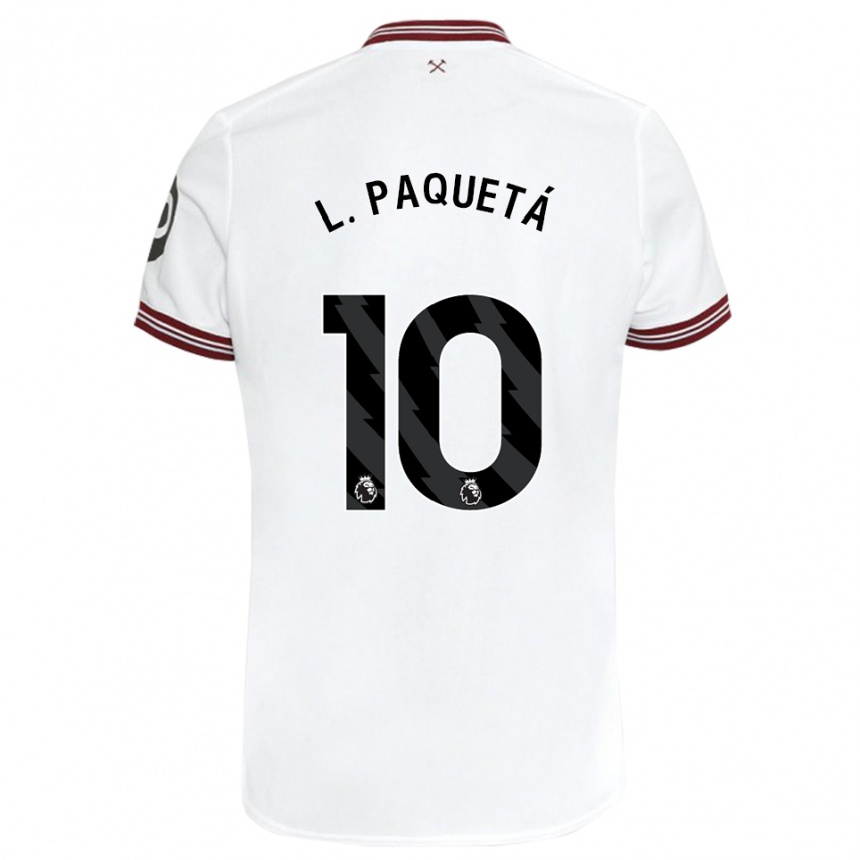 Women Football Lucas Paqueta #10 White Away Jersey 2023/24 T-Shirt