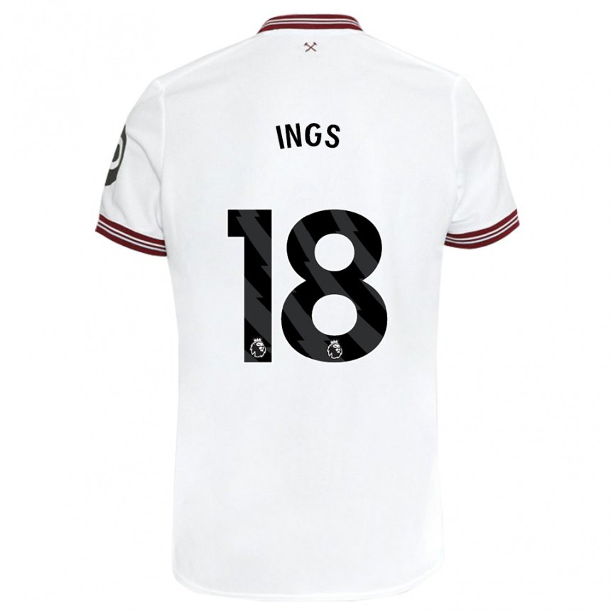 Women Football Danny Ings #18 White Away Jersey 2023/24 T-Shirt