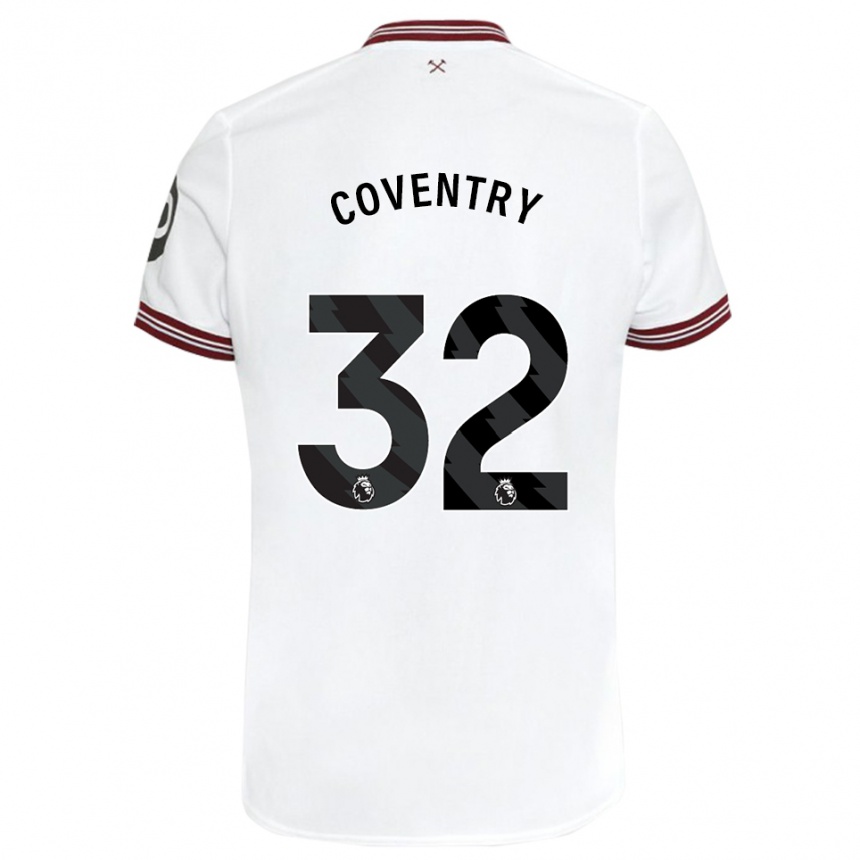 Women Football Conor Coventry #32 White Away Jersey 2023/24 T-Shirt