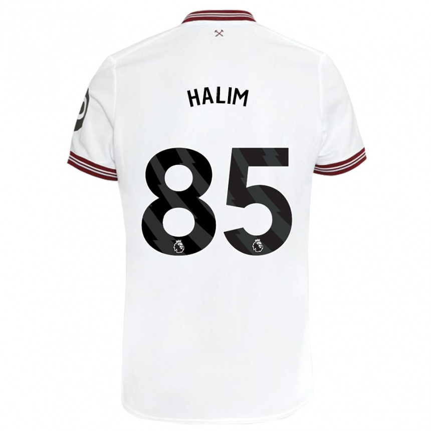 Women Football Mehmet Halim #85 White Away Jersey 2023/24 T-Shirt