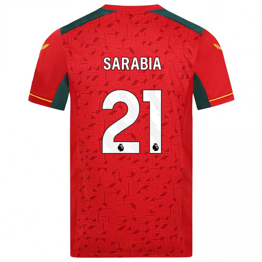 Women Football Pablo Sarabia #21 Red Away Jersey 2023/24 T-Shirt