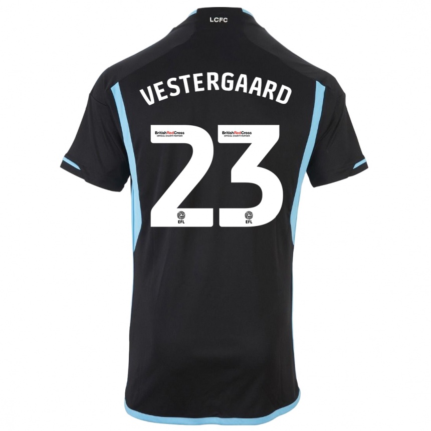 Women Football Jannik Vestergaard #23 Black Away Jersey 2023/24 T-Shirt