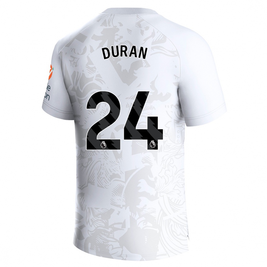 Women Football Jhon Durán #24 White Away Jersey 2023/24 T-Shirt