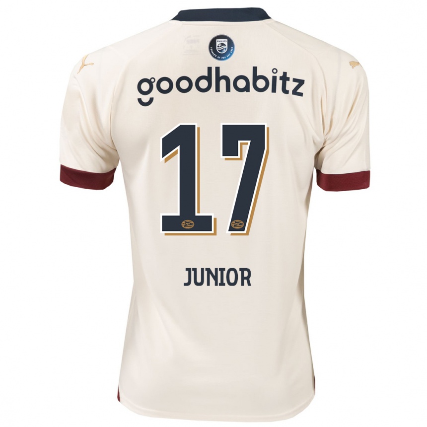 Women Football Mauro Júnior #17 Off-White Away Jersey 2023/24 T-Shirt