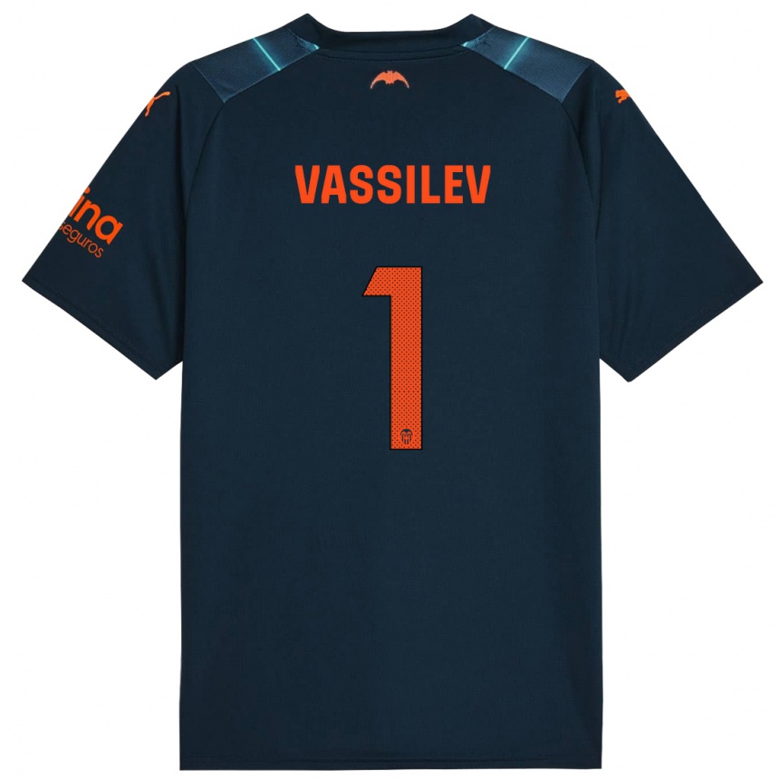 Women Football David Vassilev #1 Marine Blue Away Jersey 2023/24 T-Shirt