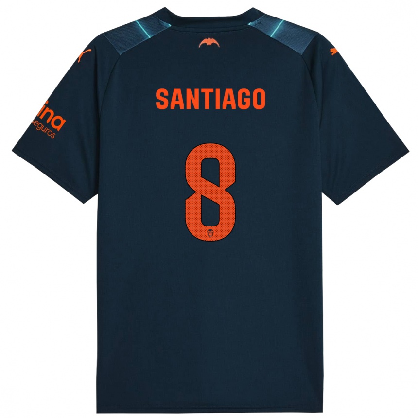 Women Football Yellu Santiago #8 Marine Blue Away Jersey 2023/24 T-Shirt