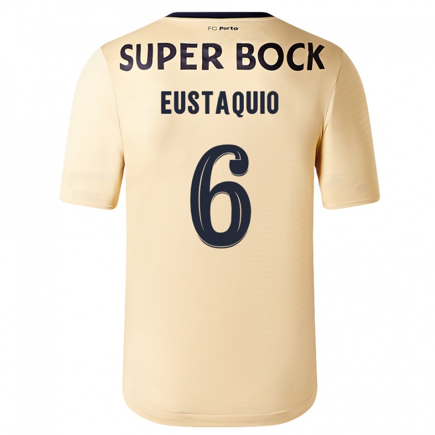 Women Football Stephen Eustaquio #6 Beige-Golden Away Jersey 2023/24 T-Shirt