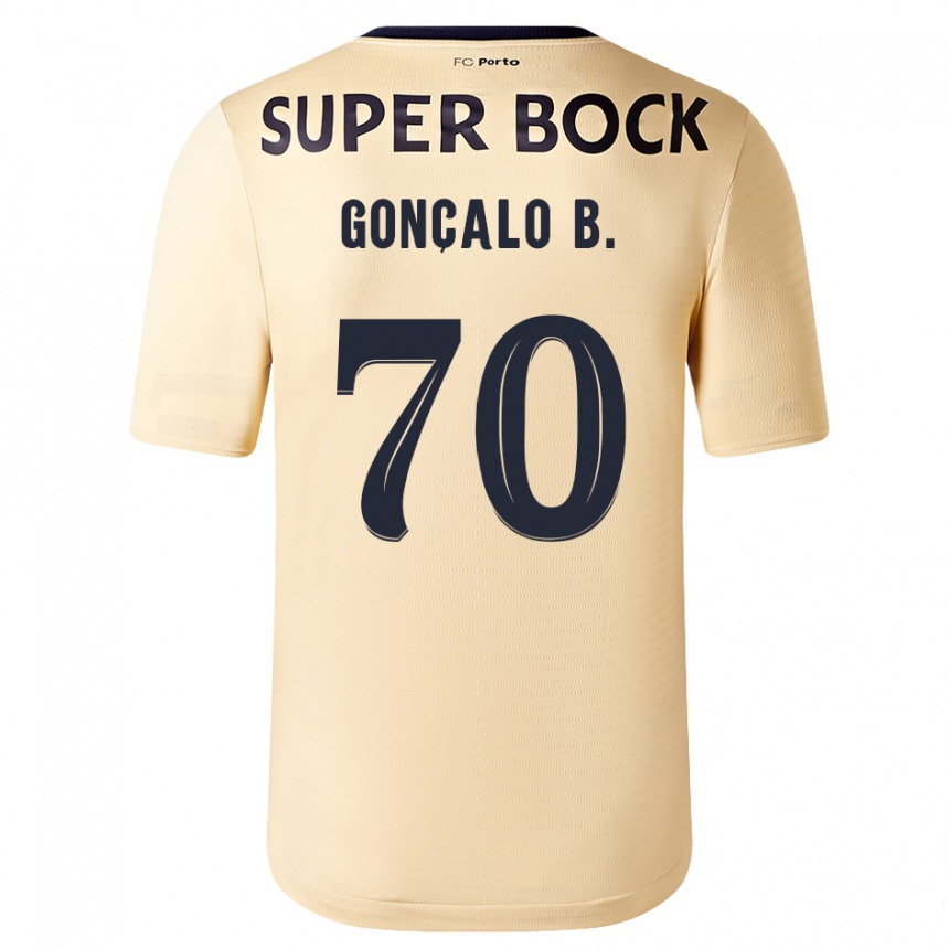 Women Football Gonçalo Borges #70 Beige-Golden Away Jersey 2023/24 T-Shirt