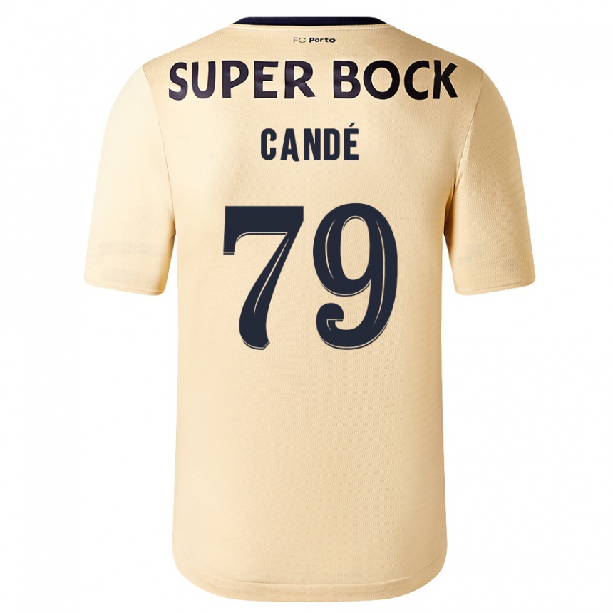 Women Football Umaro Candé #79 Beige-Golden Away Jersey 2023/24 T-Shirt