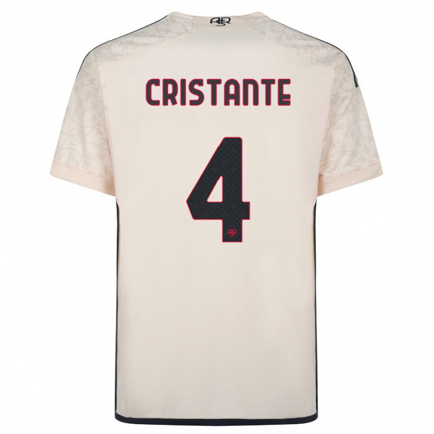 Women Football Bryan Cristante #4 Off-White Away Jersey 2023/24 T-Shirt