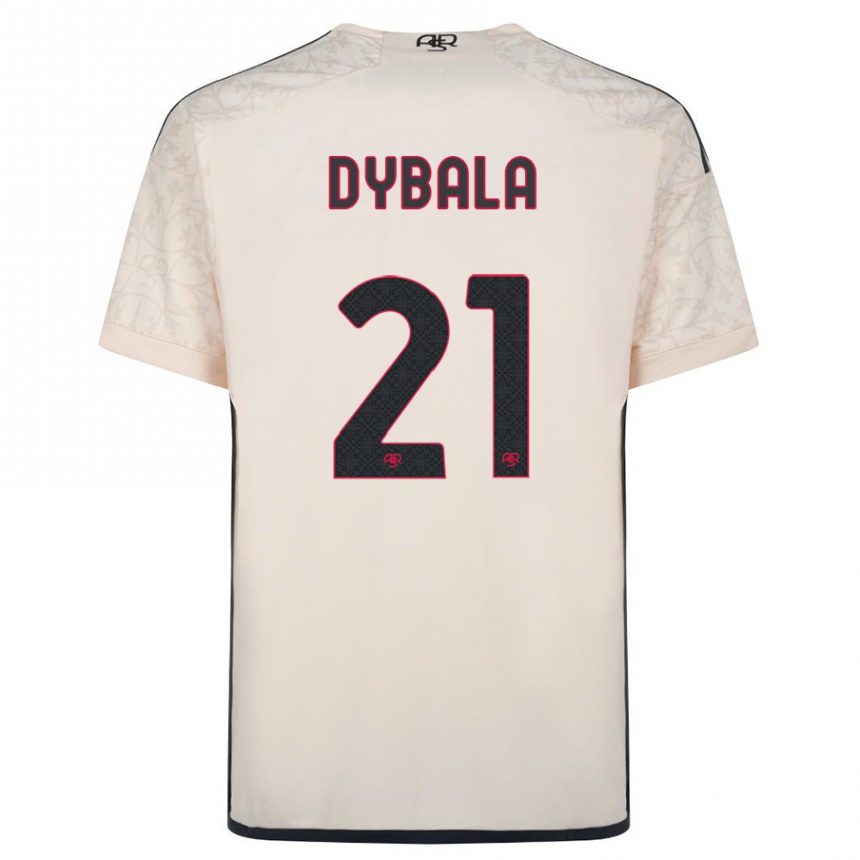 Women Football Paulo Dybala #21 Off-White Away Jersey 2023/24 T-Shirt