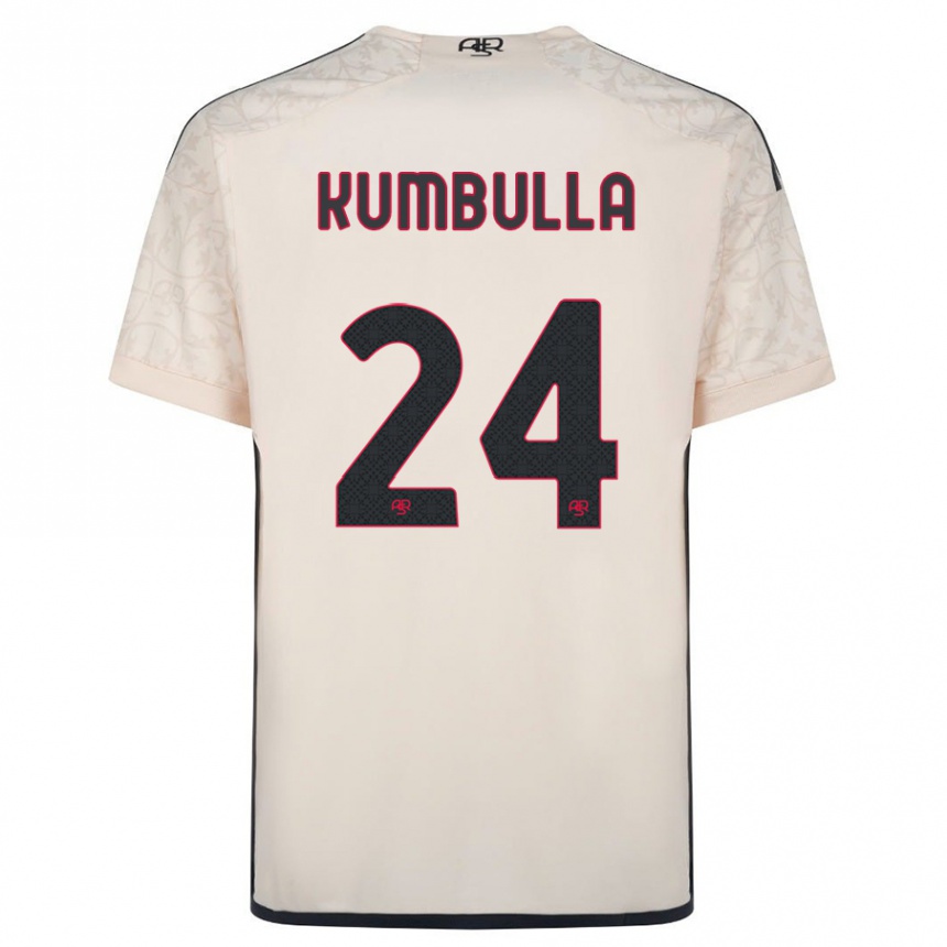 Women Football Marash Kumbulla #24 Off-White Away Jersey 2023/24 T-Shirt