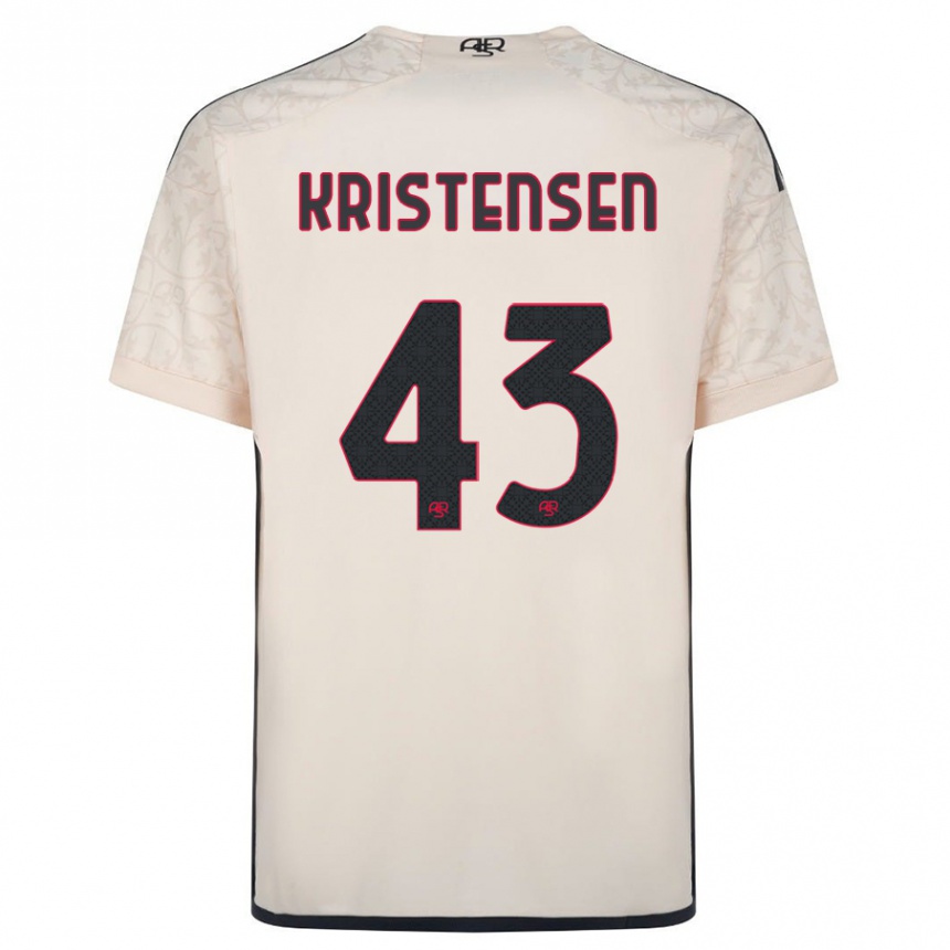 Women Football Rasmus Kristensen #43 Off-White Away Jersey 2023/24 T-Shirt