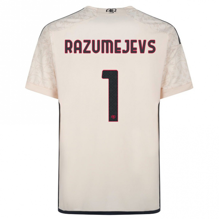 Women Football Vladislavs Razumejevs #1 Off-White Away Jersey 2023/24 T-Shirt