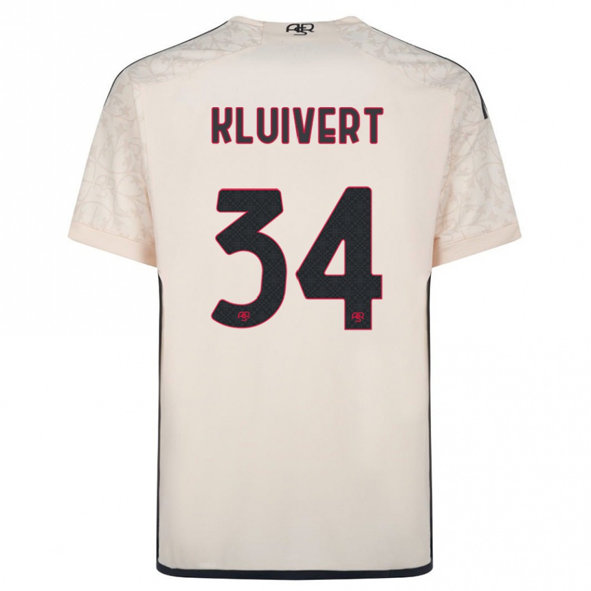 Women Football Justin Kluivert #34 Off-White Away Jersey 2023/24 T-Shirt