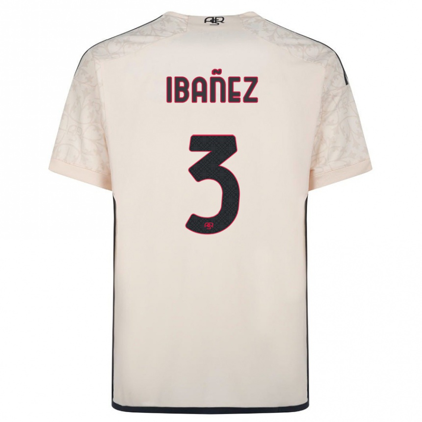 Women Football Roger Ibanez #3 Off-White Away Jersey 2023/24 T-Shirt