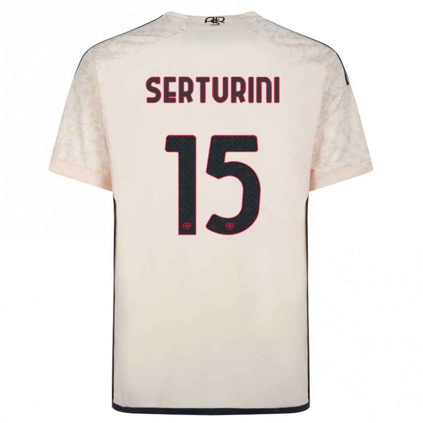 Women Football Annamaria Serturini #15 Off-White Away Jersey 2023/24 T-Shirt