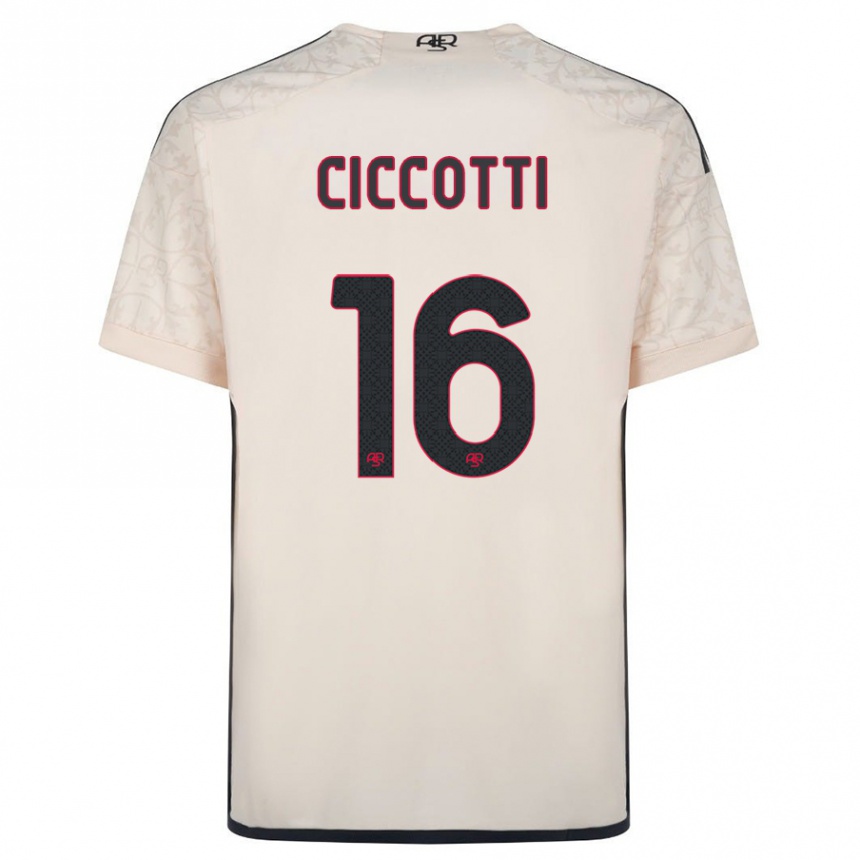 Women Football Claudia Ciccotti #16 Off-White Away Jersey 2023/24 T-Shirt