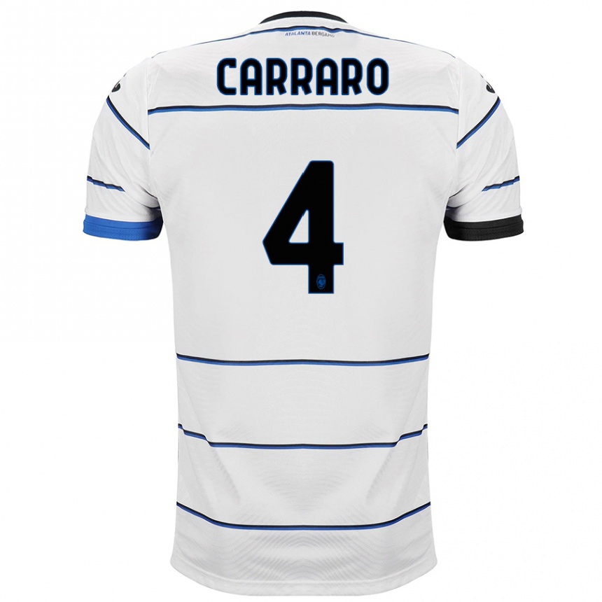 Women Football Marco Carraro #4 White Away Jersey 2023/24 T-Shirt