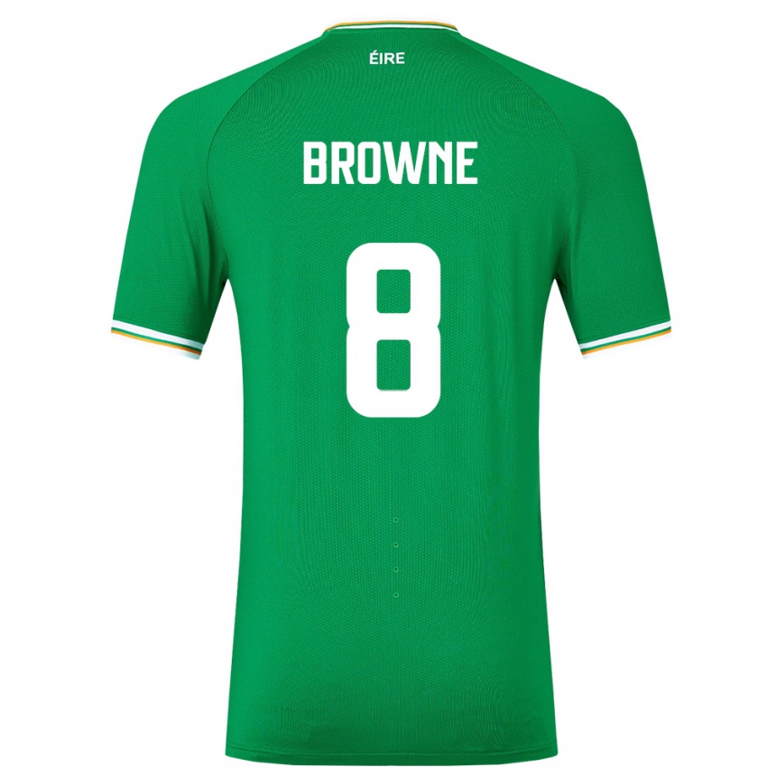 Kids Football Ireland Alan Browne #8 Green Home Jersey 24-26 T-Shirt