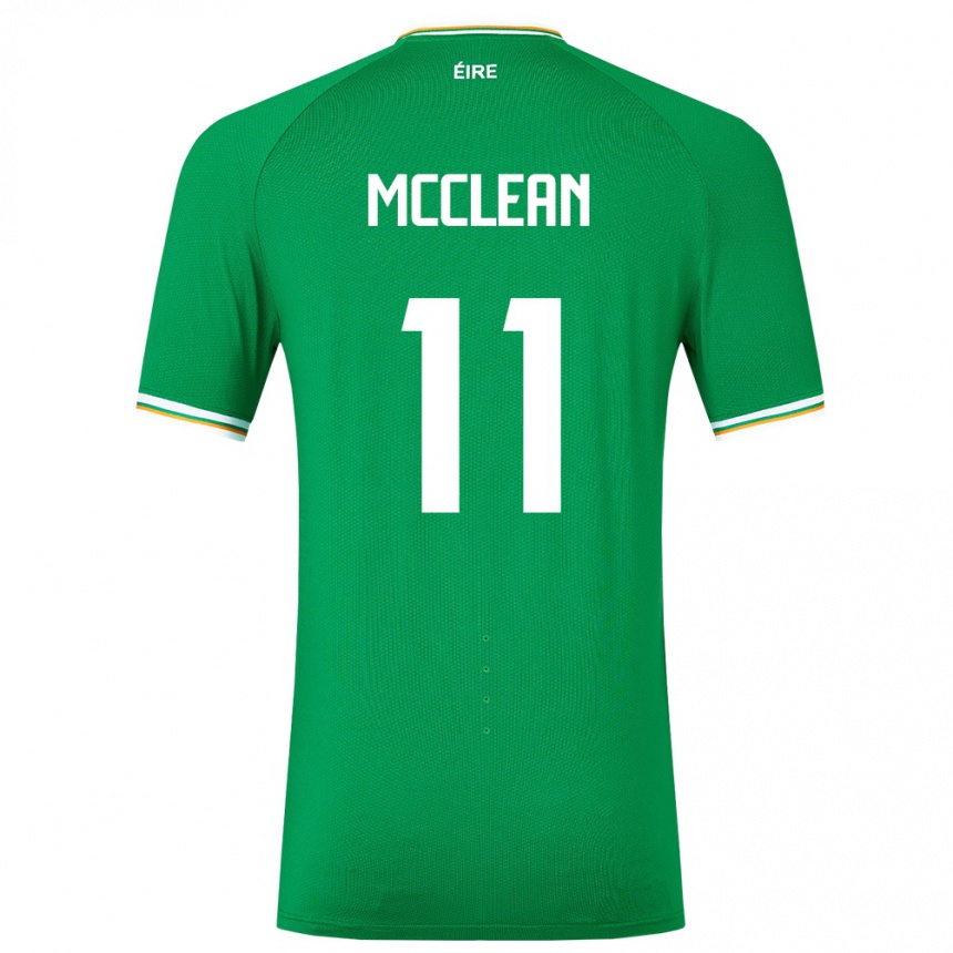 Kids Football Ireland James Mcclean #11 Green Home Jersey 24-26 T-Shirt