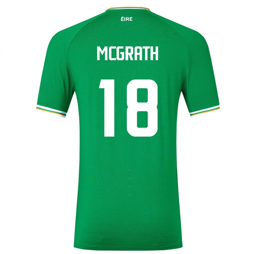 Kids Football Ireland Jamie Mcgrath #18 Green Home Jersey 24-26 T-Shirt