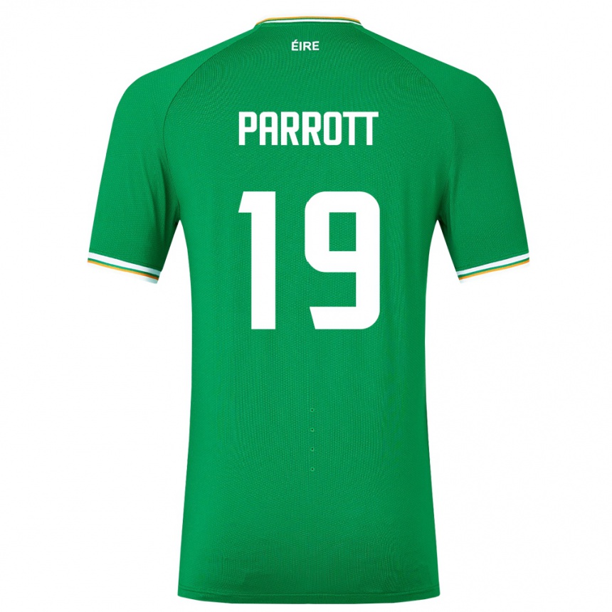 Kids Football Ireland Troy Parrott #19 Green Home Jersey 24-26 T-Shirt