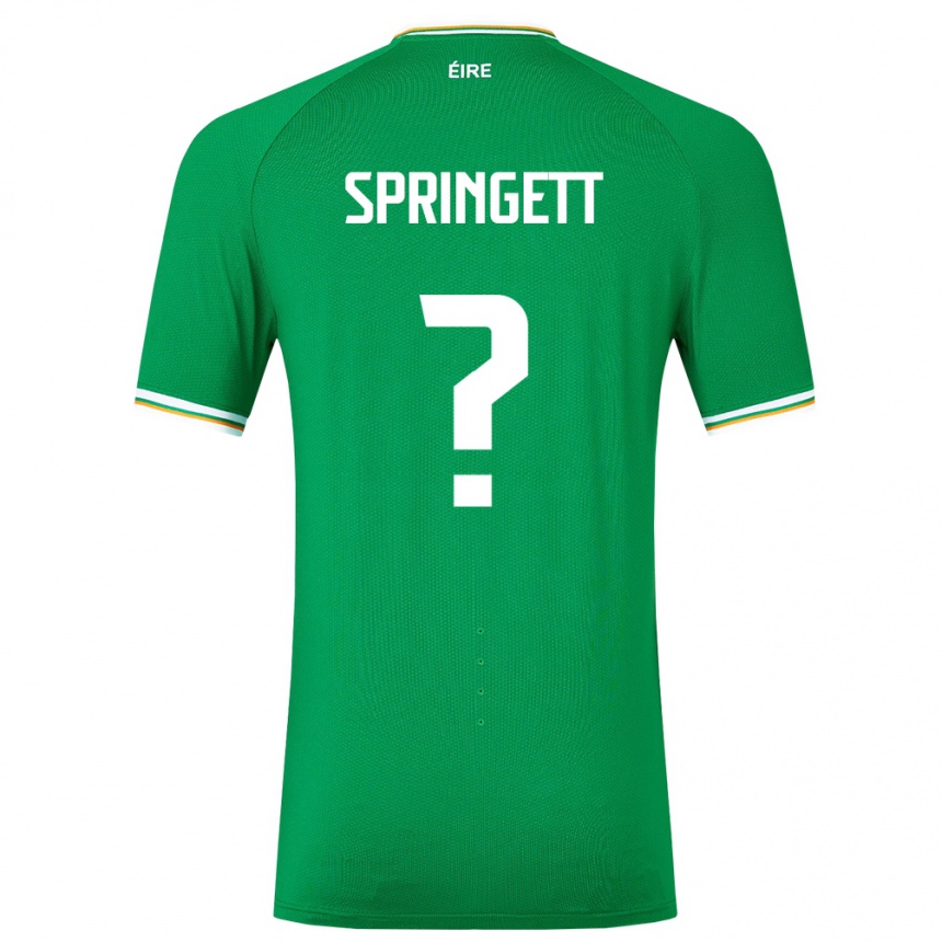 Kids Football Ireland Tony Springett #0 Green Home Jersey 24-26 T-Shirt