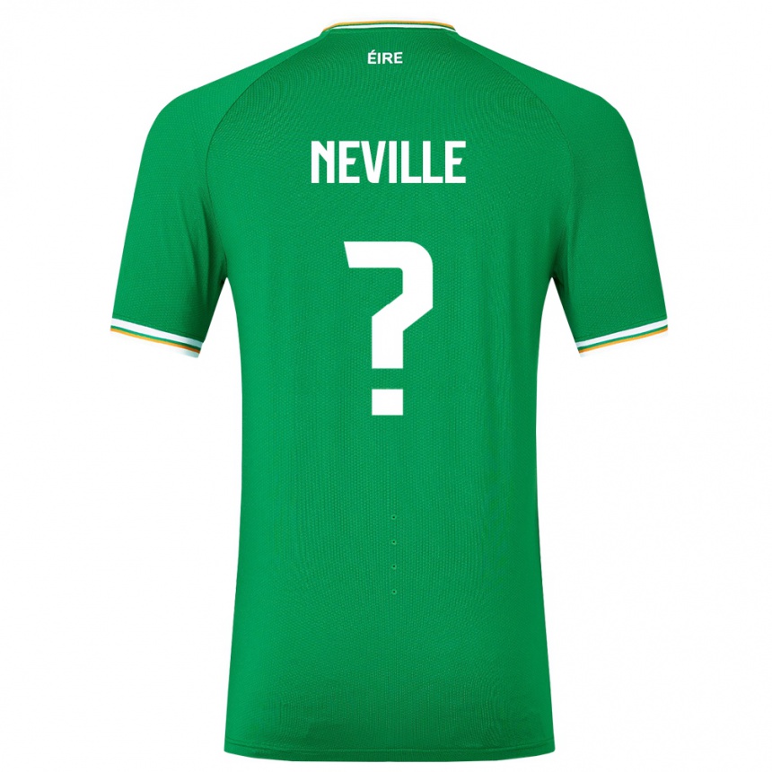 Kids Football Ireland Harvey Neville #0 Green Home Jersey 24-26 T-Shirt