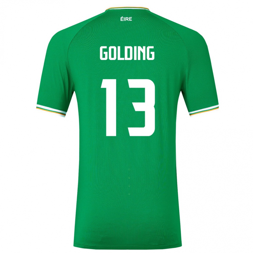 Kids Football Ireland James Golding #13 Green Home Jersey 24-26 T-Shirt