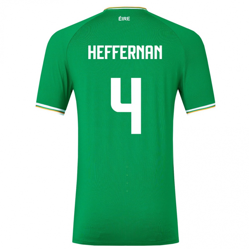 Kids Football Ireland Cathal Heffernan #4 Green Home Jersey 24-26 T-Shirt