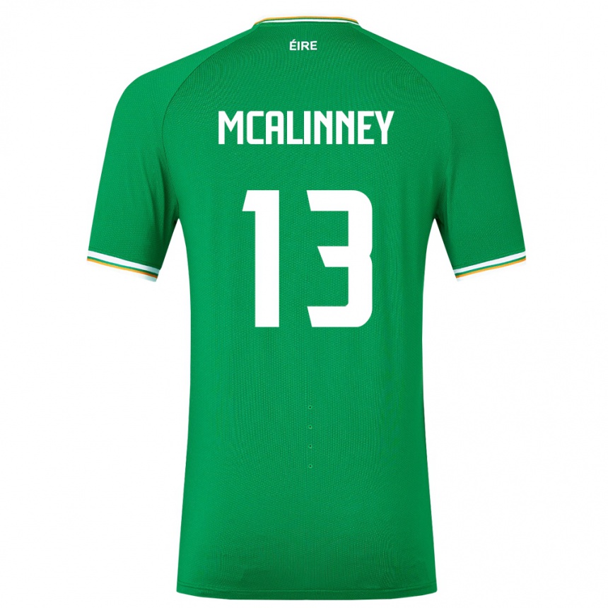 Kids Football Ireland Liam Mcalinney #13 Green Home Jersey 24-26 T-Shirt