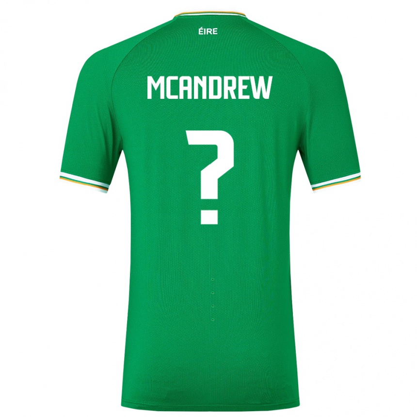 Kids Football Ireland Niall Mcandrew #0 Green Home Jersey 24-26 T-Shirt