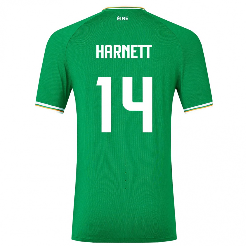 Kids Football Ireland Kaylem Harnett #14 Green Home Jersey 24-26 T-Shirt