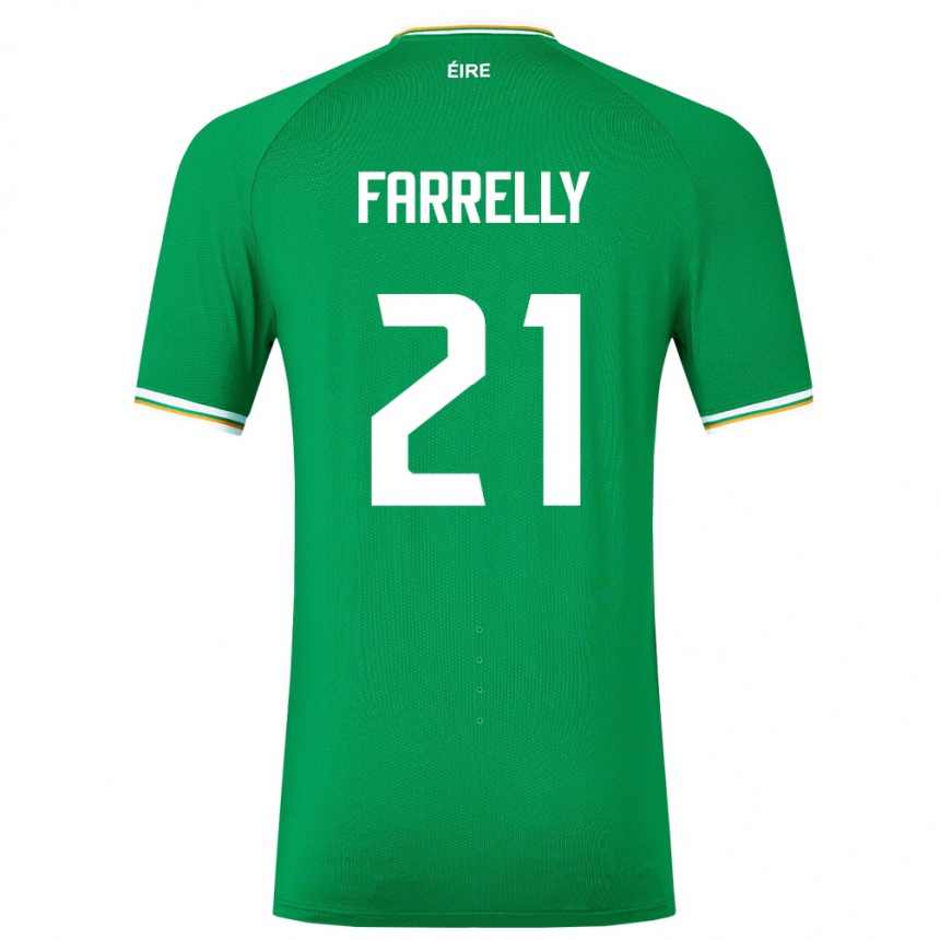 Kids Football Ireland Sinead Farrelly #21 Green Home Jersey 24-26 T-Shirt