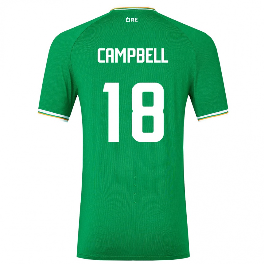 Kids Football Ireland Megan Campbell #18 Green Home Jersey 24-26 T-Shirt