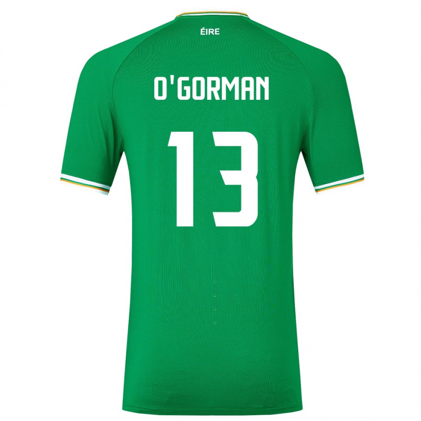 Kids Football Ireland Áine O'gorman #13 Green Home Jersey 24-26 T-Shirt