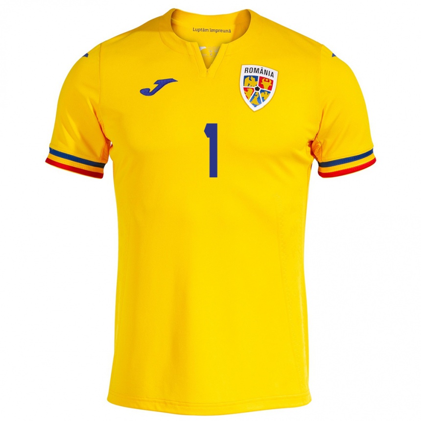 Kids Football Romania Răzvan Sava #1 Yellow Home Jersey 24-26 T-Shirt