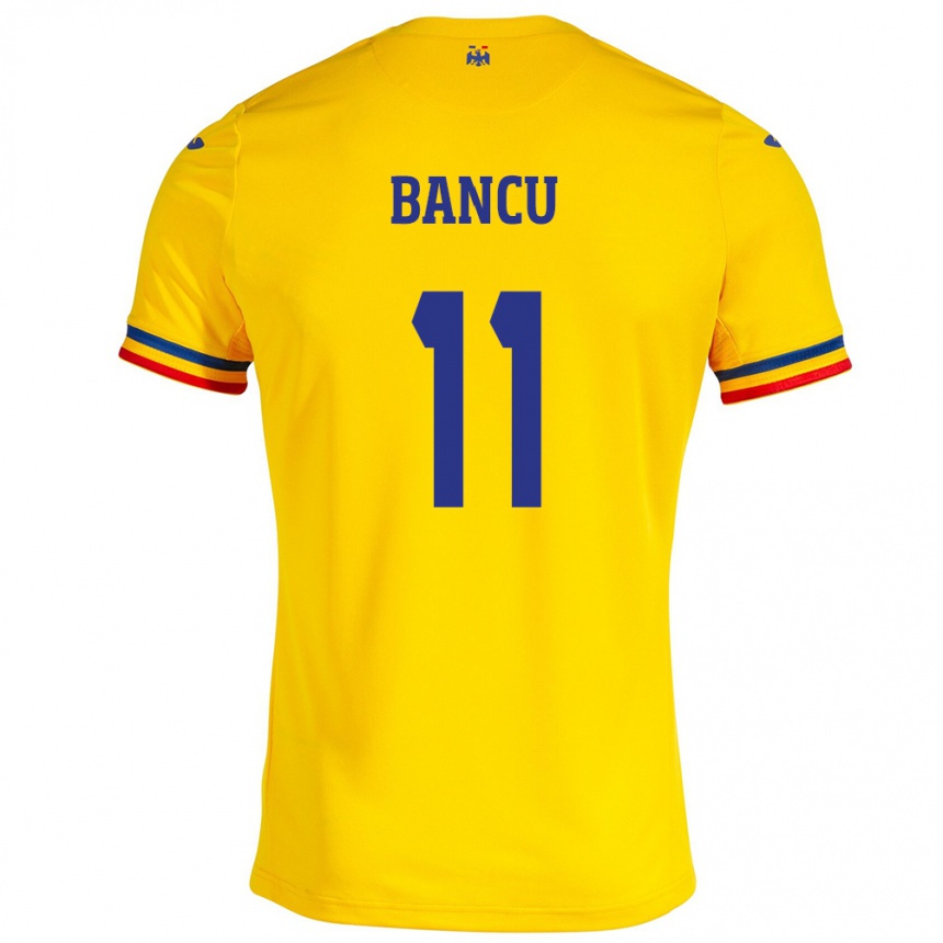 Kids Football Romania Nicuşor Bancu #11 Yellow Home Jersey 24-26 T-Shirt