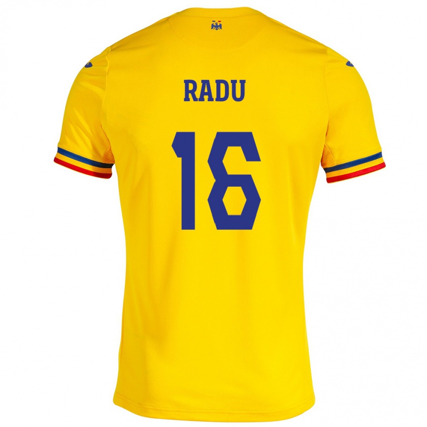 Kids Football Romania Andrei Radu #16 Yellow Home Jersey 24-26 T-Shirt